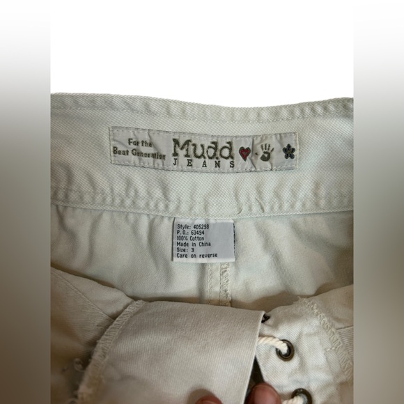 Y2K Festival Fairy Mudd Lace-Up Low Rise Floral Embroidered Flare Jeans Vintage - Picture 5 of 16